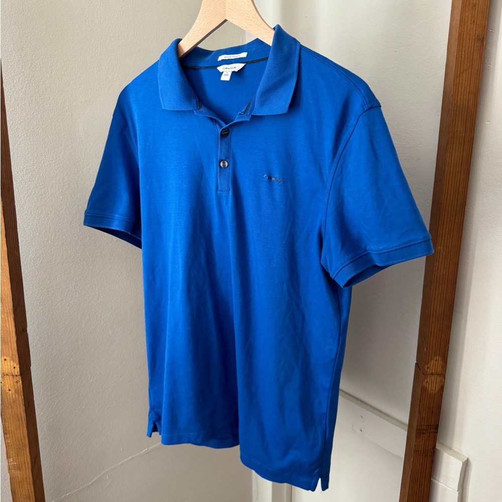 Calvin Klein Men's Vibrant Blue Polo Shirt